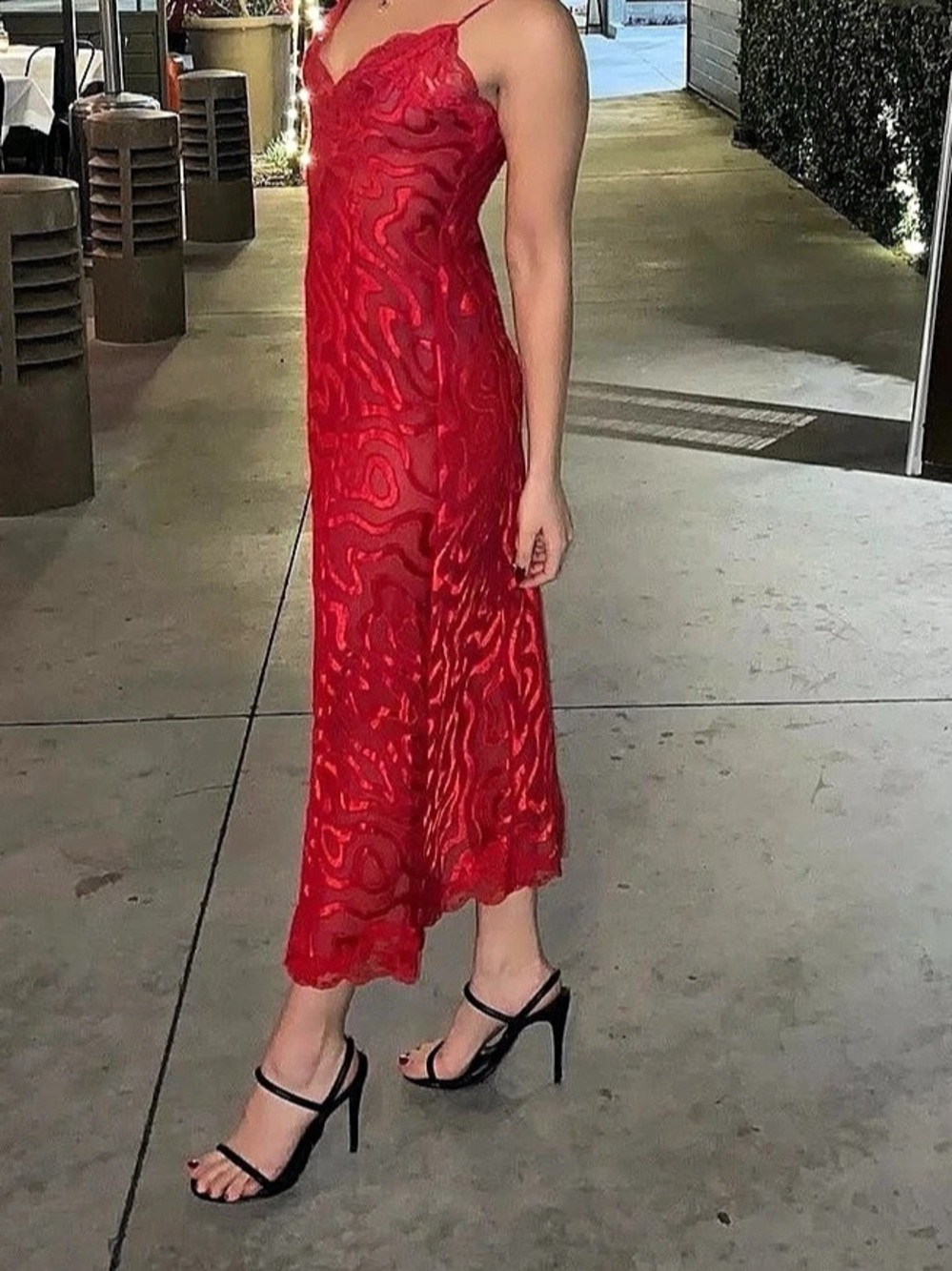 Vintage red Victoria’s Secret slip dress